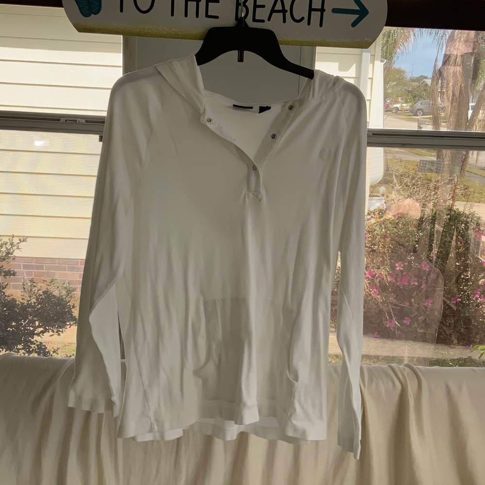 Women's White Hooded Top